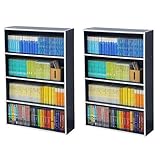 山善(YAMAZEN) (2個組)本棚カラーボックス 4段 CMCR-9060(NV/WH)*2 ネイビー