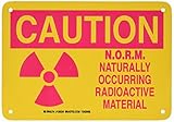 Brady 129234 Radiation and Laser Sign, Legend "N.O.R.M. Naturally Occurring Radioactive Material", 7