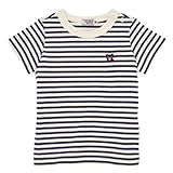 DOUBLE.B ダブルＢ ★Everyday Double_B★ ボーダー半袖Tシャツ (140ｃｍ, 紺×白（50）)