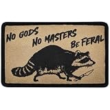 ベルクロワッペン プリント (E.NO GODS NO MASTERS BE FERAL) ミリタリー マジックテープ サバゲー 面ファスナー 着脱 腕章 アウトドア NYANDELMO ND-0434-R05-E-Y00120-1