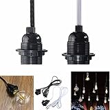 ILS - 2.5M Cord E27/E26 Edison Pendant Light Holder Hanging Lamp Socket US Plug Adapter Switch