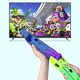 スプラトゥーン3 専用 ゲームガン Switch/Switch OLED Joy-conハンドル スプラトゥーン3 シューティングゲームガン 没入感体験 Switchのシューティングゲーム用に設計 ハンドル パーティ シューティングゲーム コントローラー (シアン+グリーン)