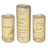 Memories of Smiles, Laughter and Sometimes Tears Set of 3 Flameless Pillar Candles [並行輸入品]