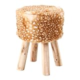 可愛い アニマル柄 フェイクファー スツール コンパクトサイズ 【バンビー（小鹿）柄 】