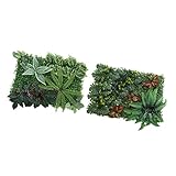 Perfeclan 2個入　人工葉植物壁　緑のマット　人工植物　壁　会場　葉の背景　装飾