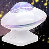 Zehui Xmas Starryライトディスコパーティー電球RGB UFOクリスタルボール自動回転LEDスピーカー投影ランプ ホワイト mhy-0829-Zjj1012