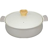 和平フレイズ 軽くて割れない 土鍋風 アルミ卓上鍋 27cm グレー 内側セラミックコーティングで色がつきにくい 直火・IH RB-2497