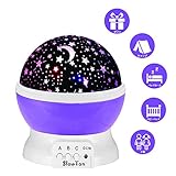 SlowTon LEDライト　美しい星空　星空投影　ベビー　お休み　トイ (パープル)