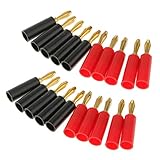 ノーブランド品 　20個入り　スピーカー用　ゴールドメッキ　バナナプラグ　コネクタ　アダプタ　4mm　（ブラック＆レッド）