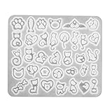 シリコンモールド ミニ ねこ パーツ 3種 217 (3.猫 モチーフ C)