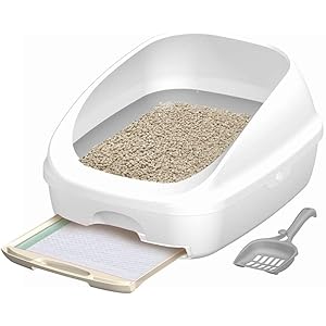 【Amazon.co.jp限定】 デオトイレ 猫用トイレ本体 ハーフカバー本体セット AZ シルキーホワイト 猫用