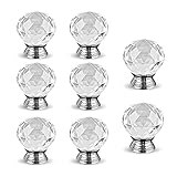 elfishjp 引き出しノブ 取手 ドア取って 引き出しつまみ クリスタル ガラス ドアノブ 透明 ハンドル 水晶 ハンドル ドアハンドル　タンス　キッチンキャビネット　食器棚　引き出し 装飾 8個