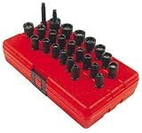 Sunex 1818 1/4-Inch Drive Master Magnetic Fractional and Metric Standard Impact Socket Set, 23-Piece