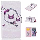 iPhone 6 Plus / iPhone 6S Plus ケース 手帳型ケース, UNEXTATI 高品質PUレザー 財布型ケース 保護カバー カード収納 スタンド機能 マグネット開閉式 Appl