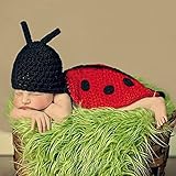 Housweetyビートルさんに変身 赤ちゃん用 動物 コスチューム かぎ針編み ニット帽 手作り 衣装 寝相アートの出産祝い 百日記念写真撮影（1ヶ月～9ヶ月）