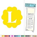 花で文字L初期 – Fun Kids女の子ベビー部屋 – ビニールステッカーデカール壁アート装飾 イエロー 061116W5363_Yellow