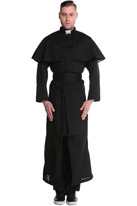 Amazon.co.jp: [NOQINHOO] 中世 牧師 神父ローブ 仮装 コスプレ ロング  