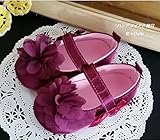 シフォンのお花のフォーマルベビーシューズ　ファーストシューズ　結婚式　パーティー