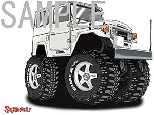 Amazon Sqwheel トヨタ ランクル40 白 のイラスト シール ステッカー おもちゃ