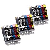 インクのチップス キヤノン用 BCI-351 BCI-350 互換インク 5色×3セット 残量表示 351XL+350XL/5MP