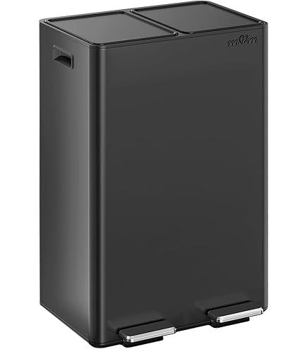 Amazon｜mVm フタ付き 40L 横型2分別 2×20L ゴミ箱 フタは二重構造