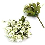 Lucky House(ラッキー ハウス)小さなつぼみ 可愛い 造花 枯れない花 花材 プレゼント お祝い 結婚式ブケ バレンタインギフト 誕生日 母の日 (パープル) 6色が選べる (白)