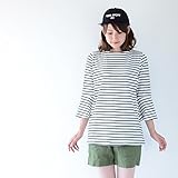 Pearls　マタニティママから授乳ママまで♪ ベルスリーブデザインが女っぽい 授乳口つきボーダーチュニックカットソー (black)