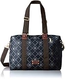 [ラナ] ボストンバッグ 2WAY ロゴチェック 1609-4172 コン ネイビー
