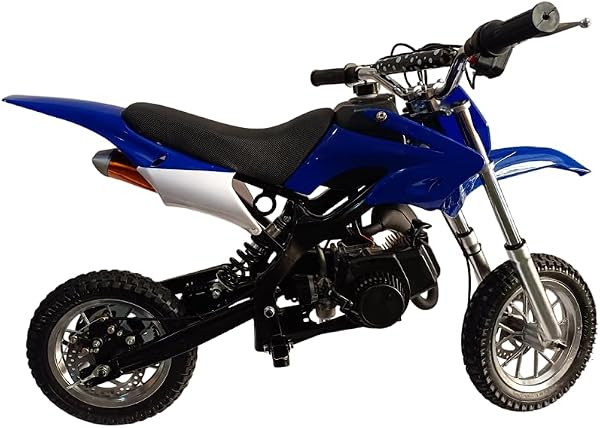 ポケバイ 49cc モトクロス エンジン ポケットバイク 本体 2スト 原付 乗用 青 ブルー - 1