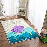 Ustide Baby Play Matコットン床ジム – 非毒性ノンスリップリバーシブル洗濯可能、ラージ 150*200cm