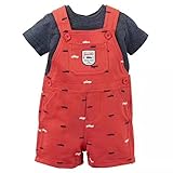 カーターズ Carter's 半袖Tシャツ ショートオール 上下 2点セット ベビー服 クルマ (24months(83-88cm)) [並行輸入品]