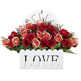 ホームデコレーション人工偽の結婚式のシルクの花ブッシュバスケット、H