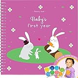 Baby's First Year Memory Book With 12 Milestone Stickers, Bunny Edition by Unconditional Rosie