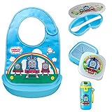 OSK Thomas the Train Bib and Picnic Lunch Box Set for Babies (4 items) Thomas [並行輸入品]