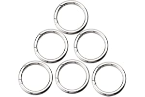 6 個ラウンドカラビナ春スナップキーホルダーフッククリップアウトドアバックパックバックルカラビナ春スナップフックキーホルダークライミング