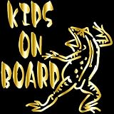 14色 KIDS ON BOARD 鳥獣人物戯画 カエル ステッカー【KIDS IN CAR 蛙 男の子 女の子 和柄】 (ミラーゴールド)