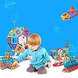 OSHIDE 磁石ブロック 立体パズル 子供おもちゃ 積み木 車輪 2個（199ピース） 知育玩具 想像力創造力を育てる お祝い プレゼント 誕生日