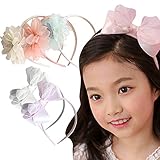 ハンドメイド　華やか　デザイン　カチューシャ　ヘアバンド(2タイプ) (ティアラフラワー(アプリコット))