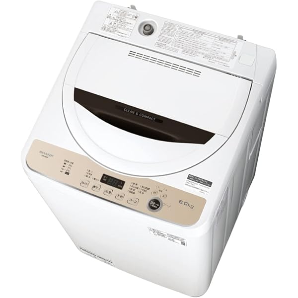 Amazon | シャープ SHARP 全自動洗濯機 幅56.5cm(ボディ幅52.0cm) 6kg ...