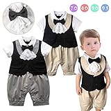 上品　おしゃれ　アスコットタイ(90cm(80-90cmくらい, グレー)　男の子 ロンパース スーツ フォーマル 子供服 半袖 アスコット　ネクタイ付き 結婚式 七五三 お食い初め　新生児 幼児 出