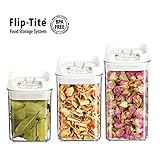 (機能ストレージコンテナ) flip-tite Canisterコレクション。3pcs / Set、スクエア/ 3サイズ。ストアSmall items.スパイス、ハーブ、Seasonings。も優れた