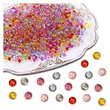 ファイニエ ビーズ 4mm 混合色 MIX 穴無 2000個 水を閉じ込めたような丸玉 BD3149