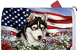 Siberian Huskyブラック/ホワイト – Best of Breed愛国I Dog Breedメールボックスカバー