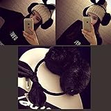 【イヤーマフ】リボン付きイヤーマフ！ とても可愛いラブリー耳カバーHeart Angelハートエンジェル (耳あてリボン付き/ブラック)