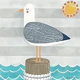 Oopsy Daisy Fine Art for Kids Let 's Set Sail Seagullキャンバス壁アートby Anne Bollman 10 x 10" NB21639