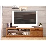 日本製 アンティーク風 木製 160cm幅ロータイプテレビボード ブラウン 完成品