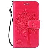 Samsung Galaxy S5 Mini ケース 手帳型ケース, UNEXTATI 高級 PUレザー 保護ケース 財布型 カバー 液晶保護 カード収納 スタンド機能 マグネット開閉式 ストラップ付