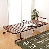 ハイタイプ 折りたたみ樹脂すのこベッド シングル/ブラウン