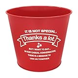 ブリキ鉢 (Thanks) 大 H16×φ18.5cm レッド 40010