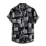 面白い シャツ プリント アロハtシャツ 半袖 メンズ ボタン 耐久性 カジュアル イージーケア ストリートホームウェア プリント Tシャツ